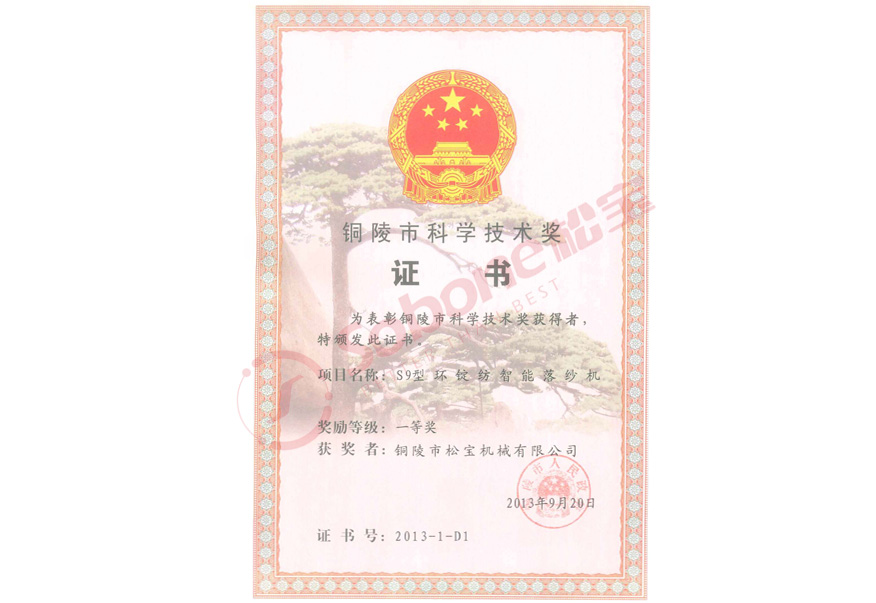 市科技进步奖一等奖